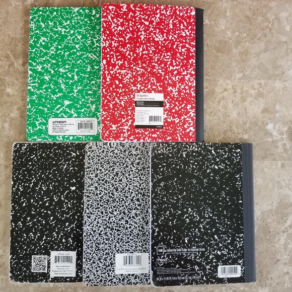 Set of 5 Wide Ruled Composition Notebooks - Picture 5 of 7